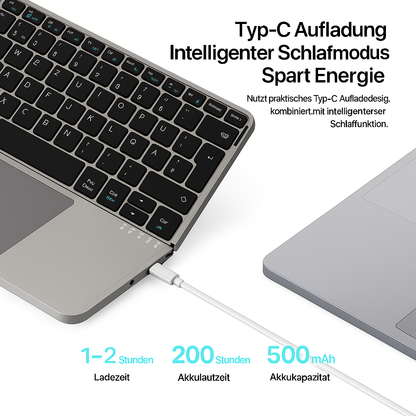 Faltbare Bluetooth-Tastatur mit Touchpad