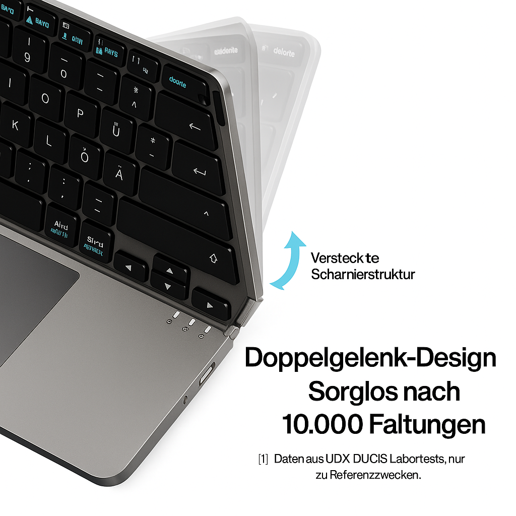Faltbare Bluetooth-Tastatur mit Touchpad
