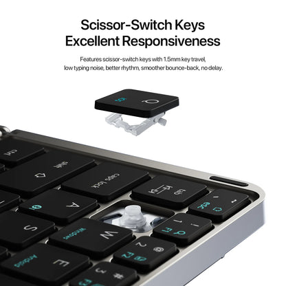 DUX DUCIS Foldable Bluetooth 5.0 Keyboard with Touchpad & Phone Holder For Phones Tablets PC iOS Android Windows Mac
